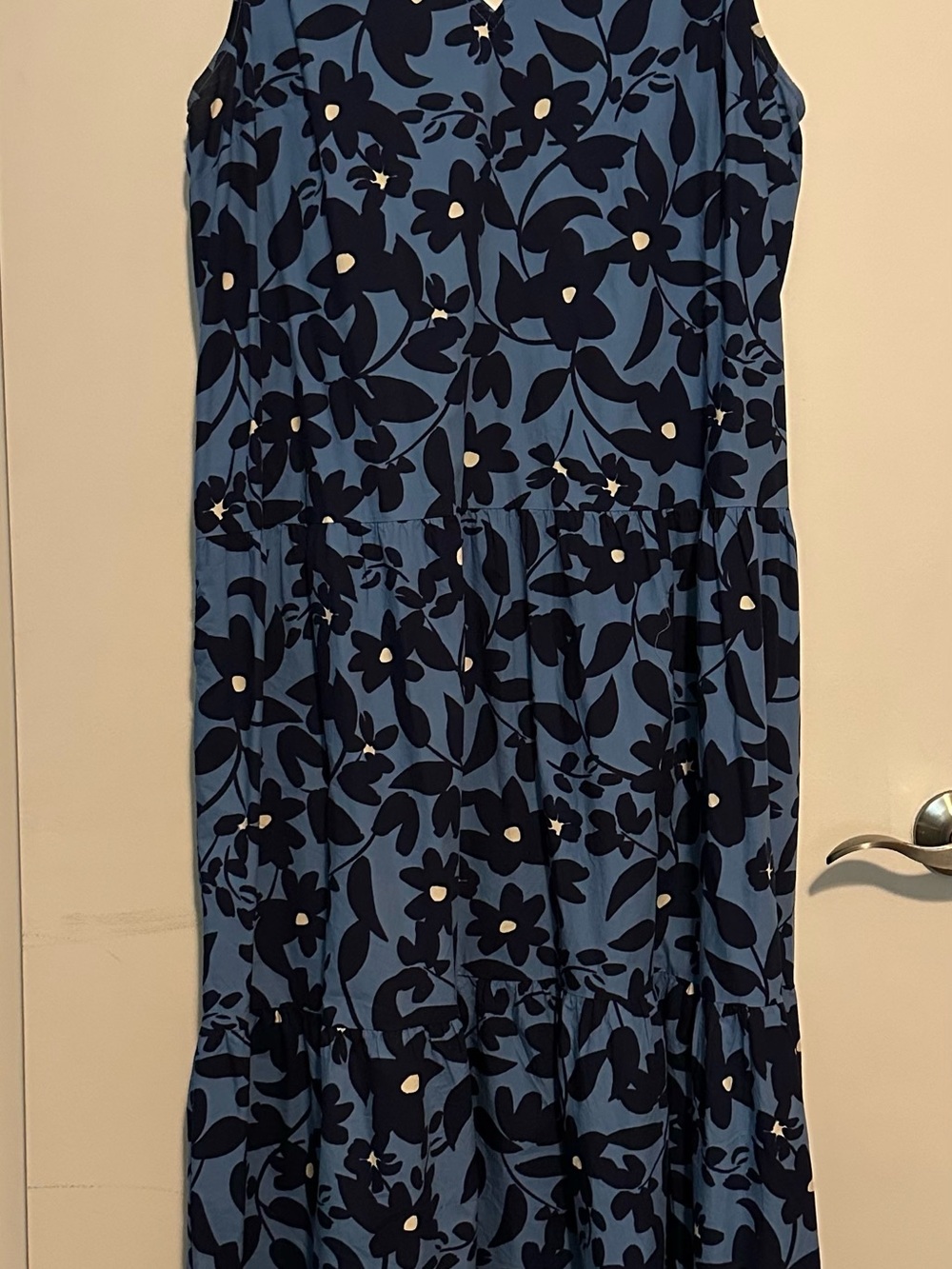 Who What Wear Blue and Navy Floral Print Blouse XL